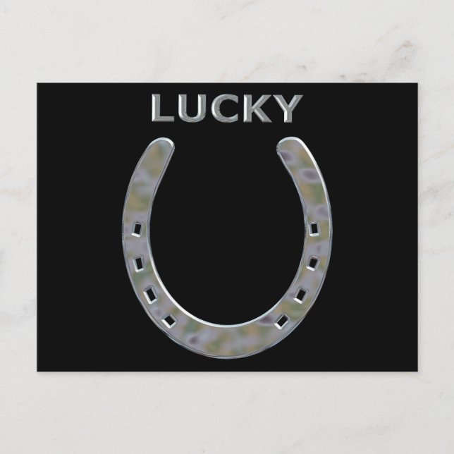 Postal Herradura afortunada en plata (Anverso)