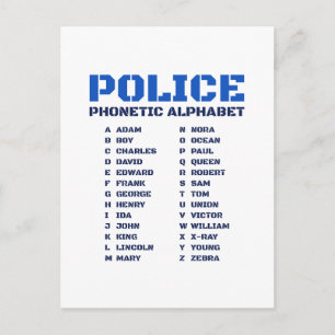 Postal Herramienta de comunicación policial - Alfabeto de