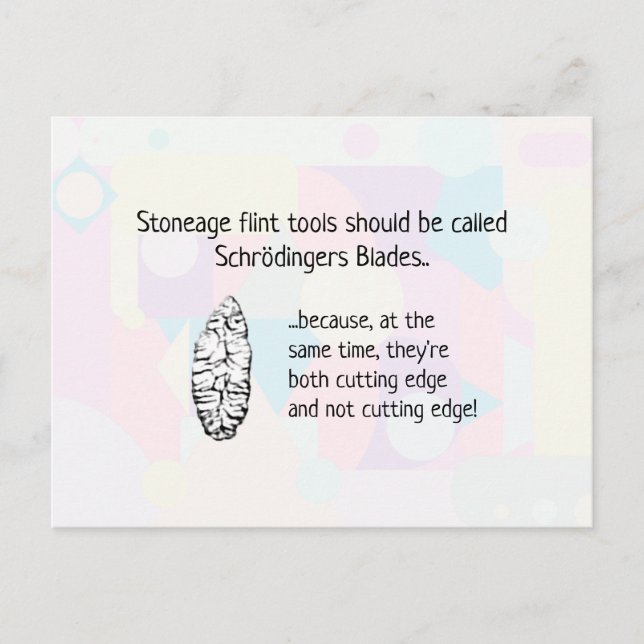 Postal Herramientas de forro de piedra - alias Schrodinge (Anverso)