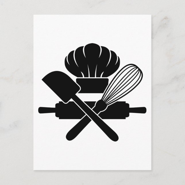 Postal Herramientas de horneado Cocinar Lover Funny Chef  (Anverso)