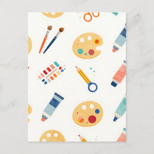 Postal Herramientas de pintura para artistas Patrón Bonit