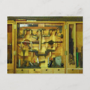 Postal Herramientas de trabajo en madera