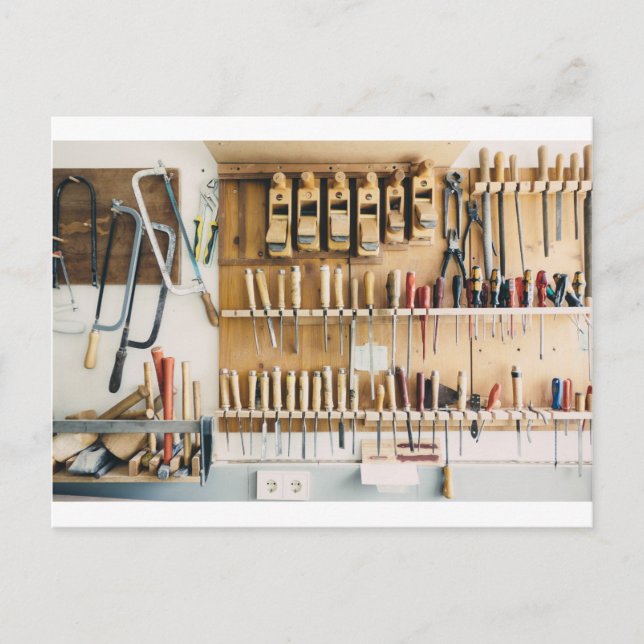 Postal Herramientas El entusiasta del bricolaje Día del p (Anverso)