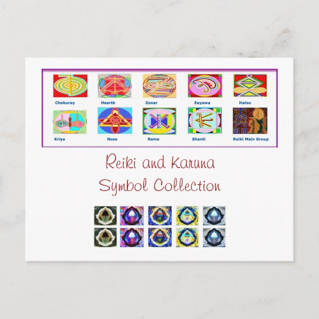 Postal Herramientas principales de Reiki - sorteos de los (Anverso)