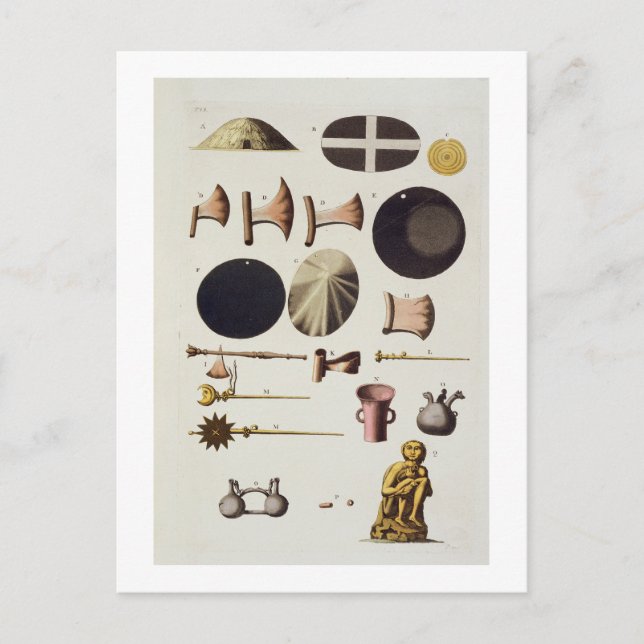 Postal Herramientas y artefactos incas, Perú, de 'Le Cost (Anverso)