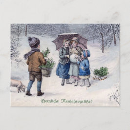 Postal "Herzliche Neujahrsgrusse" Alemán de época