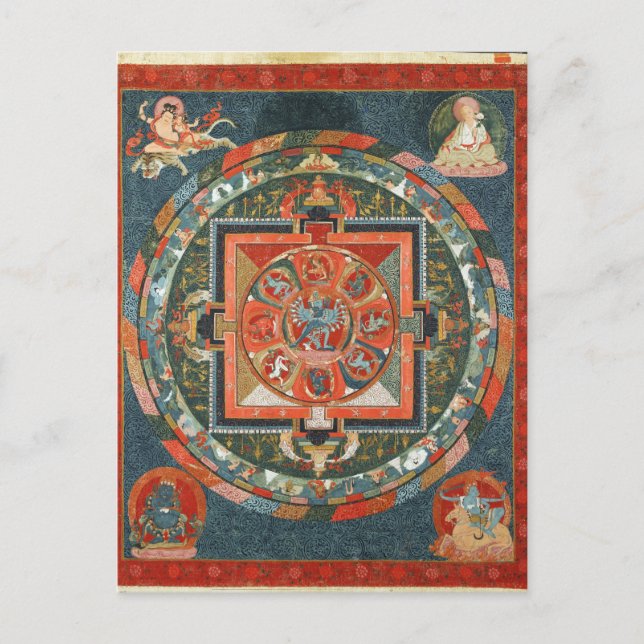 Postal Hevajra Deidad budista tibetana Mandala (Anverso)