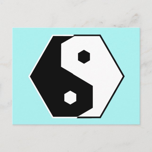 Postal Hexagon Yin Yang Postcard (Anverso)