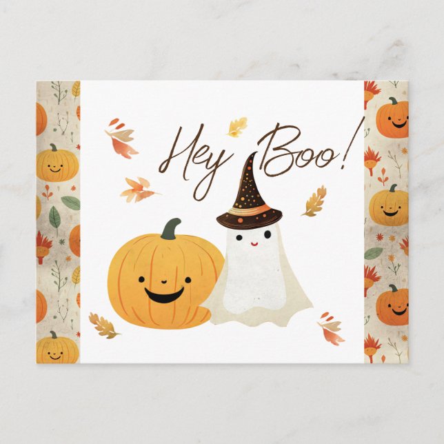 Postal Hey Baby Boo Fall Baby Shower (Anverso)