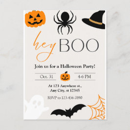 Postal Hey Boo Party Invitation