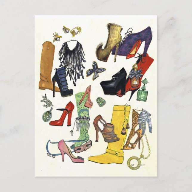 Postal Hey Chicas, ¿necesitan un nuevo par? ¡Los zapatos  (Anverso)