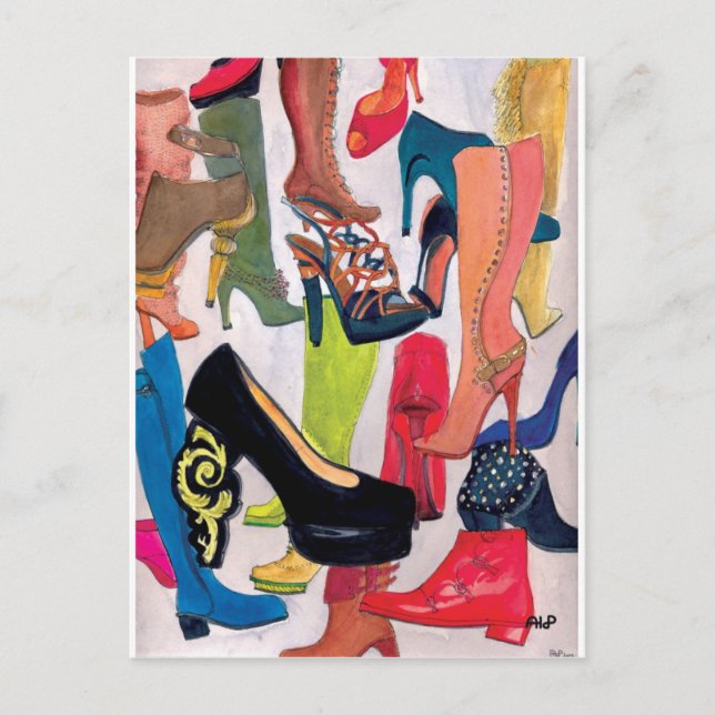Postal Hey Chicas, ¿necesitan un nuevo par? ¡Zapatos herm (Anverso)