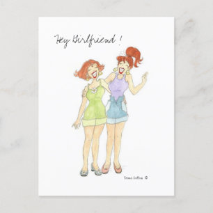 Postal Hey Girlfriend Postcard