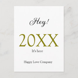 Postal Hey it's new year add year gold black simple. Mini