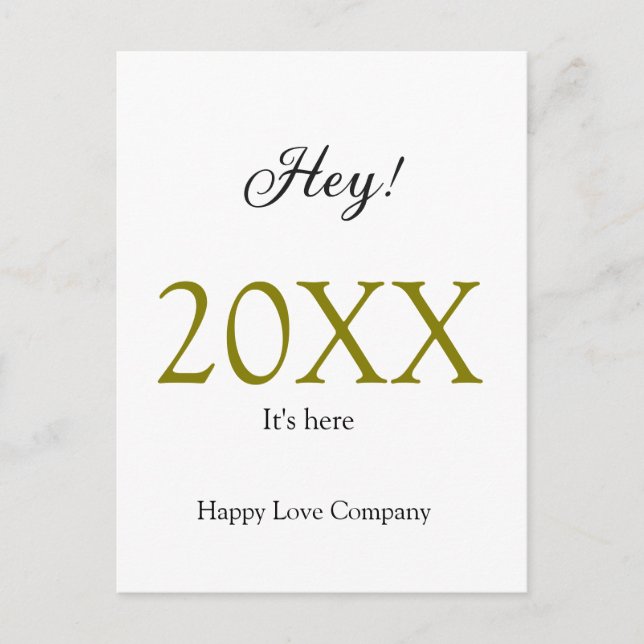 Postal Hey it's new year add year gold black simple. Mini (Anverso)