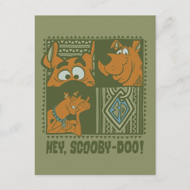 Postal Hey Scooby-Doo Tribal Square Graphic (Anverso)