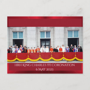 Postal HH King Charles III Balcón de coronación