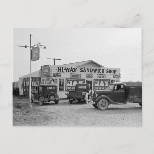 Postal Hi-Way Sandwich Shop, 1939 (Anverso)