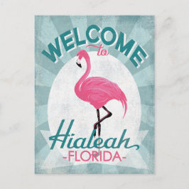 Postal Hialeah Florida Flamingo Retro
