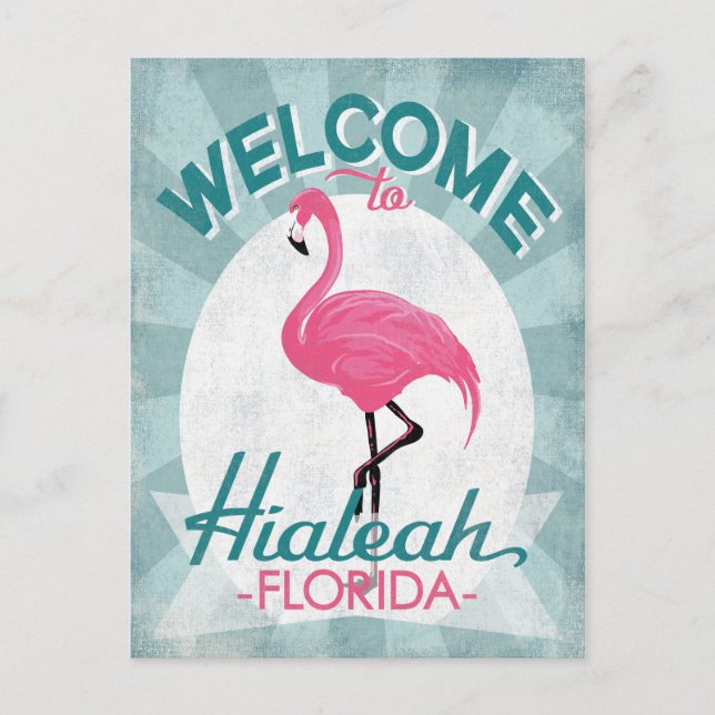 Postal Hialeah Florida Flamingo Retro (Anverso)