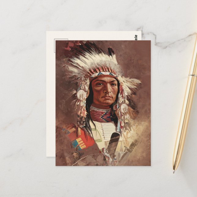 Postal Hiawatha, nativo-americano jefe indio vacío (Anverso/Reverso In Situ)