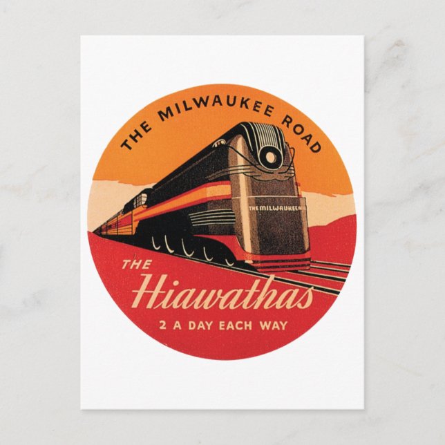 Postal Hiawathas Milwaukee Road (Anverso)