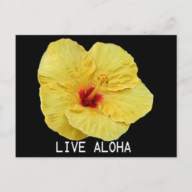 Postal Hibiscus amarillo (Anverso)