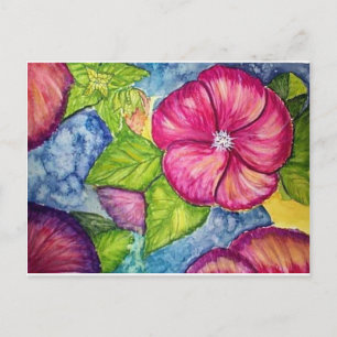 Postal Hibiscus Fantasy Watercolor