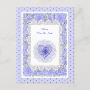 Postal Hibiscus & lace BLUE