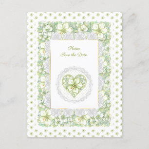 Postal Hibiscus & lace WHITE