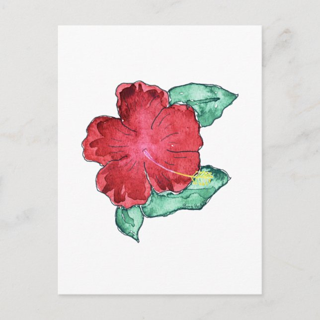 Postal Hibiscus Postcard (Anverso)
