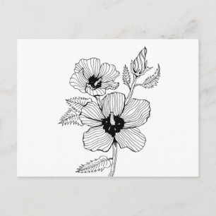 Postal Hibiscus Rosa de Sharon Flower