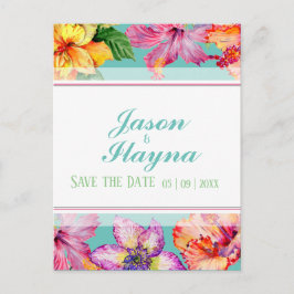 Postal Hibiscus Tropical Salva La Fecha