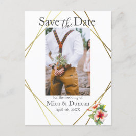 Postal Hibiscus tropical Salven el código QR de la foto d