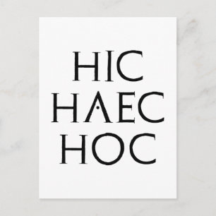 Postal hic haec hoc Latein latin