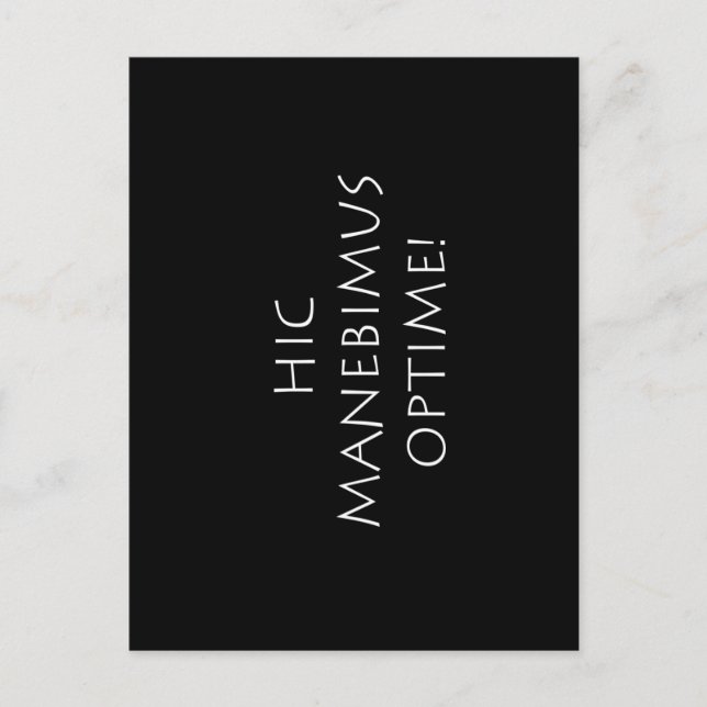 Postal Hic manebimus optime (Anverso)