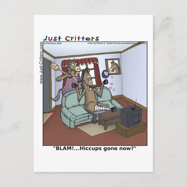 Postal Hiccups para caballos (Anverso)