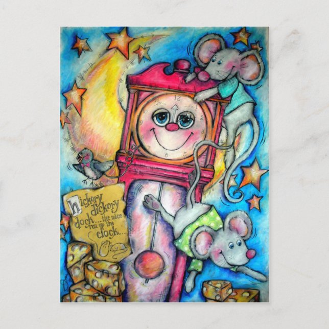 Postal Hickory Dickory Dock Nursery Rhyme Time (Anverso)