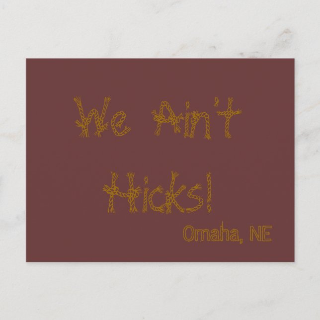 Postal Hicks, no somos Postcard (Anverso)