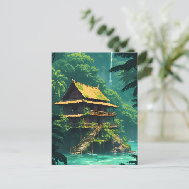 Postal Hidden Rumah in the Rainforest (Anverso de pie)