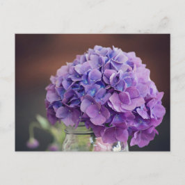 Postal Hidrangea púrpura en Mason Jar Photography