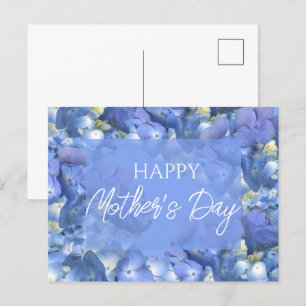 Postal Hidrángulos azules florecen el día de la madre