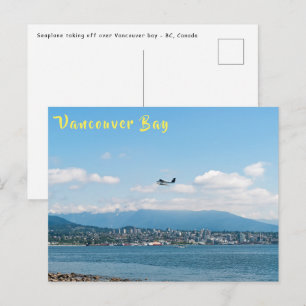 Postal Hidroavión despegando sobre la bahía de Vancouver