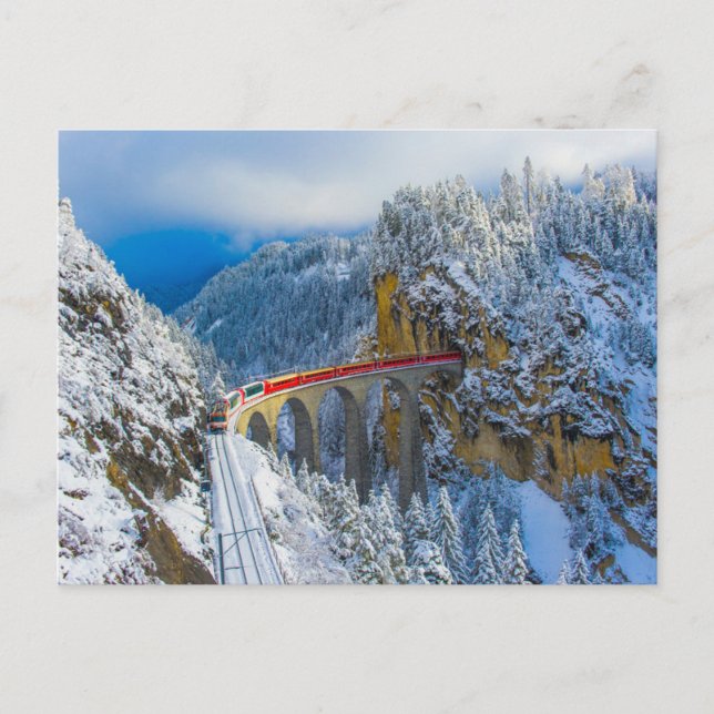Postal Hielo y nieve | Bernina Express, Suiza (Anverso)