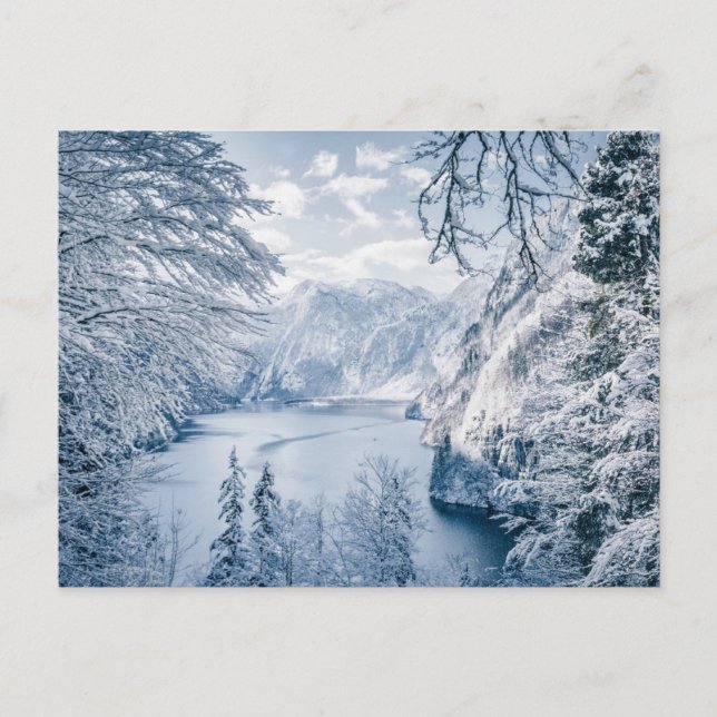 Postal Hielo y nieve | Lago Königssee, Alemania (Anverso)