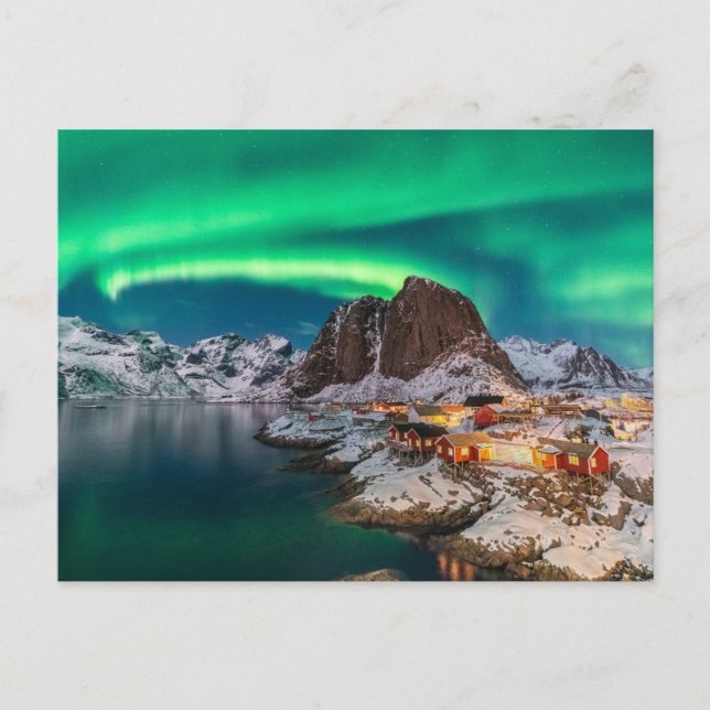 Postal Hielo y nieve | Luces boreales, Noruega (Anverso)
