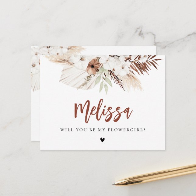 Postal hierba de terracota pampas será mi flor (Anverso/Reverso In Situ)