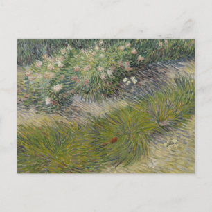Postal Hierba y mariposas por Vincent van Gogh