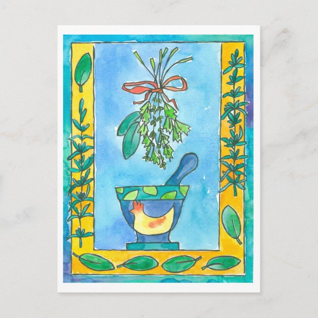 Postal Hierbas para la cocina de la Laurel de la Bahía Ro (Anverso)