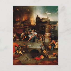 Postal Hieronymus Bosch - Tentación De San Antonio